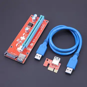 007S USB 3.0 PCI-E PCI Express 1X Do 16X Riser Card USB 3.0 Adapter za Kartico Grafike Extender Kartico za Bitcoin LTC Rudar Stroj
