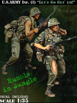1/35 lestvice Vietnam War NAS vojaki pomaga 2 osebi miniature Smolo Model Kit slika Brezplačna Dostava