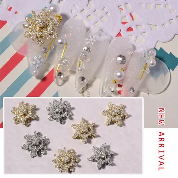 1 Kos Vrtljiva Luksuzni Cirkon Snežinka 3D Nail Art Nosorogovo Dekoracijo Diamond Crystal Spin Nakit Manikura Design za dodatno Opremo