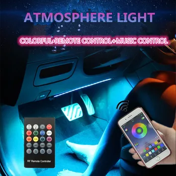 10 v 1 RGB Okolja LED z 8M Notranje opreme avtomobilov svjetlovodni trak svetlobe, ki jih App Nadzor 12V dekorativni vzdušje svetilke