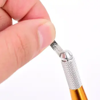 100 Kos Dvakrat Zapored Microblading Igle Pero Rezila Trajno Ličenje Obrvi Tatoo 3D Vezenje
