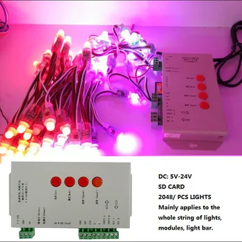 100 kozarcev 5 WS2811 točk Digitalni Uporabljen Niz LED Luči 12 mm S SPI T1000S Led, Pixel Krmilnik SD RGB Controler