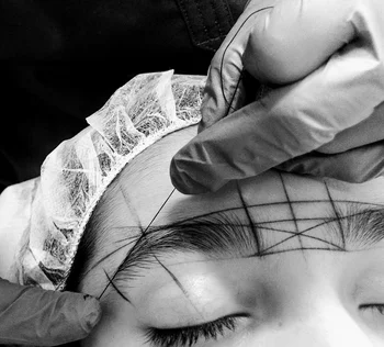 100 kozarcev OEM Kartiranje pre-ink niz za Microblading Eyerbow Položaja Barvanje Linije Pol Permanentni Makeup Merjenje Nit