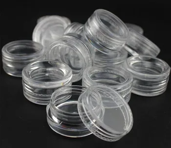 100 kozarcev X3g Okrogle Posode Jar navoj Plastična Škatla za Shranjevanje Nosorogovo Nohtov Bleščice Prazno Ohišje Jar Steklenico Za Bleščice v Prahu