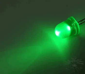1000pcs/lot 8 mm Smaragdno-Zelene slamnik Svetleče Diode Ultra Svetla LED Svetilka, Noge Plug-v DIY Komplet Praksi širokokotni