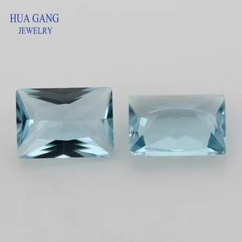 106# Modra Barva Pravokotnika Obliko Cut Svoboden Steklene Kroglice Sintetičnih Gems Za Nakit, Velikost 2x3~10x14mm Brezplačna Dostava