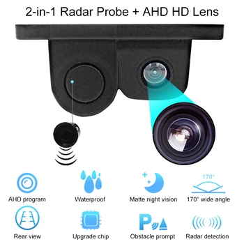1080P AHD Nepremočljiva Night Vision Avto Pogled od Zadaj Kamero Vzvratno Parkiranje Radarske Kamere z Brenčanje Alarm / Ultrazvočni Senzorji