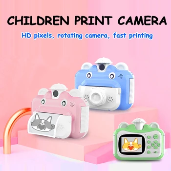 1080p Otrok, Instant Print Obračanje Fotoaparat Objektiv 1080P HD Otroci Fotoaparat Igrače Otroci Darila Otroke fotoaparat Otrok tiskanja fotoaparati