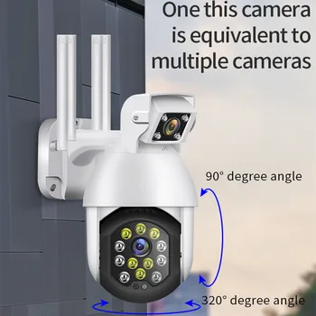 1080P PTZ IP Kamero z Dvojno Objektiv Wifi Prostem Auto Track Brezžični Wifi Varnosti Speed Dome Kamere, 4X Digitalni Zoom CCTV Nadzor