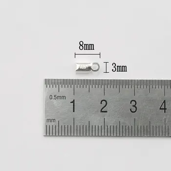 10PCS 8*3 mm 925 Sterling Srebro usnje Kabel Crimp Koncu Kroglice Sponke Nasveti Zaponko Kabli Konektorji Za Ogrlico Bracelelet, zaradi česar