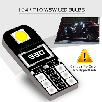 10pcs Canbus T10 W5W LED Žarnice za Volvo XC60 XC90 S60 V70 S80 S40 V40 V50 XC70 V60 Avto Notranje Svetlobe Dome Trunk Parkirnih Luči