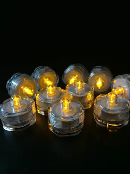 10PCS Cvetlični oblikovan Nepremočljiva Podvodna led sveča tealight brezplamensko Stranko Poroko Vaza lučka tabela centerpiece Dekor-Oranžna