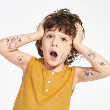10pcs Otroci Tatoo Začasne Tetovaže, Risanka Samorog Konj Ponaredek Tattoo Nalepke Nepremočljiva Tatto Art Tattoo Roko, Roko Na Otroka, Fant