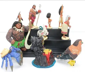 10pcs/set Risanka Moana Princesa Legenda Vaiana Maui Glavni Tui Tala Heihei Pua Dejanje Slika Dekor Igrače Za Otroke Darilo za Rojstni dan