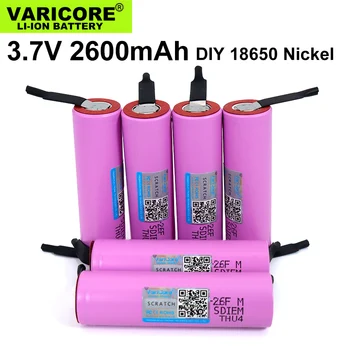 10PCS/veliko VariCore Original 18650 3,7 V 2600mAh baterija za ponovno polnjenje ICR18650-26F baterije za Industrijsko uporabo,+DIY Niklja