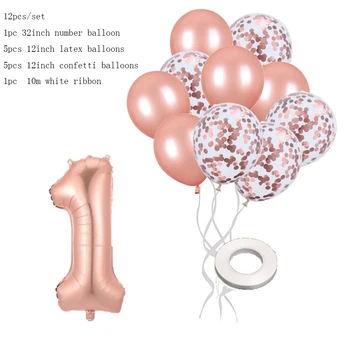 12 kos Število Aluminija Folija Baloni Srečen Rojstni dan Baloni Baby Otroci rojstni dan Dekoracijo Število Balonov
