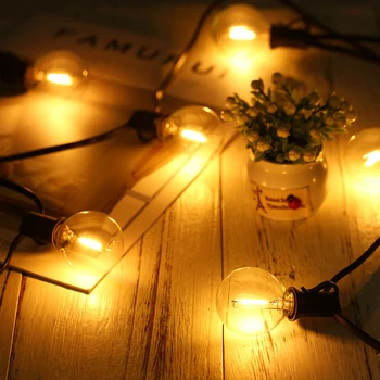 12m 28 Žarnice Poroko Niz Vila Lučka Božič LED Svetu Festoon Žarnica Led Pravljice Niz Luči za Stranke Počitnice Vrt Garland