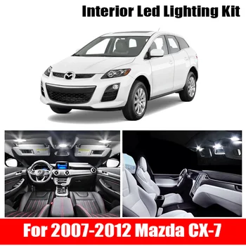 12pcs Brez Napake Bela Canbus Luči LED Avto Žarnice Za obdobje 2007-2012 Mazda CX-7 Zemljevid Dome Trunk registrske Tablice Lučka za Notranje zadeve Paket Komplet