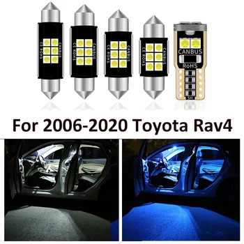 14 Kos Avto Bela barva Notranjosti LED Žarnice Paket Komplet Za Toyota Rav4 RAV-4 2006 -2017 2018 2019 2020 Zemljevid Dome Trunk Lučka Lučka