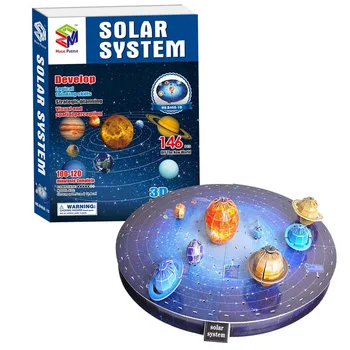 146Pcs Otrok 3D Solarni Sistem Puzzle Nastavite Planet Igre Papir DIY Jigsaw Učenje in Izobraževanje Znanost Igrača za Starost 6+ Darilo za Rojstni dan