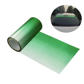 150 cm Sonce Odtenek Prednje Vetrobransko steklo Tonirana Film Gradient Zelena Sprednje Okno za Zaščito pred soncem