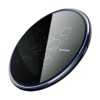 15W Krog Ultrathin Mobilni Telefon, Brezžični Hitro Polnilnik Tipke za iPhone XS Max XR Tip-C Krog Brezžični Mobilni Polnilniki Telefon