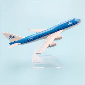 16 cm Kovinski Letalo Letalo Model Air KLM B747 Airways Boeing 747 400 Airlines Letalo Model w Stand Darilo