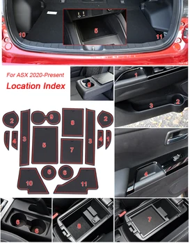 16pcs Avto Styling Za Mitsubishi ASX 2020-Danes Latex Vrata reže pad Notranja Vrata, za Utor Mat Non-slip prah Mat Opremo