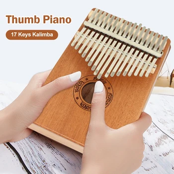 17 Tipke Klavirja Leseni Mahagoni Telo Glasbeni Instrument, S Učne Knjige Kladivo Za Začetnike Kalimba Vrečko