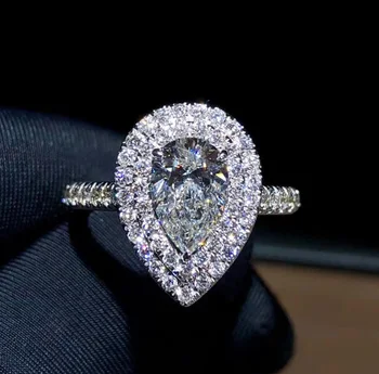 18K Zlato obroč 1ct D barvo VVS Moissanite Diamantni Prstan Poročni prstan Z nacionalnim spričevalom