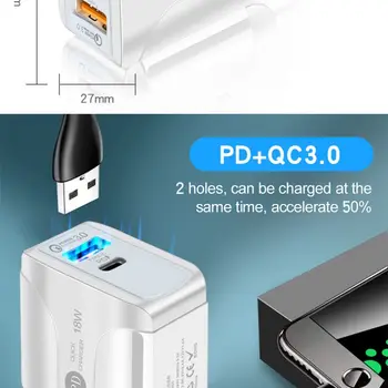 18W USB PD QC 3.0 Hitro Hitri Polnilnik Z ukazom C Hitro Polnjenje, Power Adapter Za Apple, Samsung je Za Pametni telefon HUAWEI