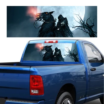 1pc Grim Reaper Avto Zadnje Okno Grafični Odtenek Nalepke Nalepke Za Tovornjak Jeep SUV PICUP 18