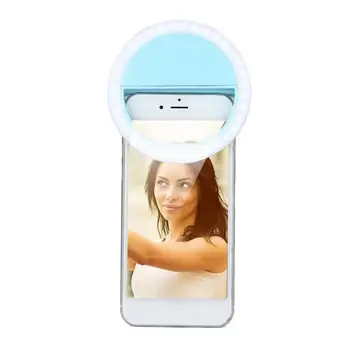 1pc Mobilni Telefon Svetlobe Posnetek Selfie LED Auto Flash Za Mobilni Telefon, Pametni telefon Krog Prenosni Selfie Svetilka Ogledalo Ličila