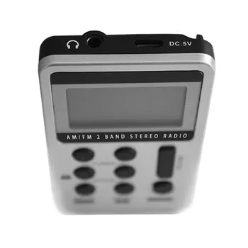 1pc Prenosni DC 5V Mini Žep Dve Band Radio FM/AM Digitalni Sprejemnik S Slušalkami, USB Kabel