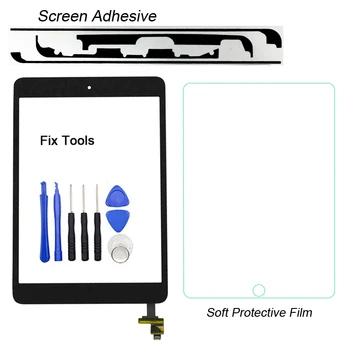 1Pcs Računalnike, Zaslon na Dotik, Plošča+IC+gumb Za Apple iPad mini 1 A1454 mini1 A1432 A1455 Senzor Spredaj Steklo Objektiva