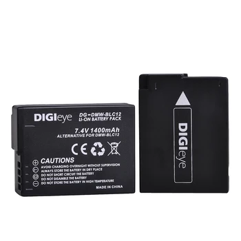 2 Pack DMW-BLC12 BLC12E BLC12PP BLC12 Baterija + Dual USB Polnilec za Panasonic Lumix FZ1000,FZ200,FZ300,DMC-GX8,G5,G6,G7,GH2