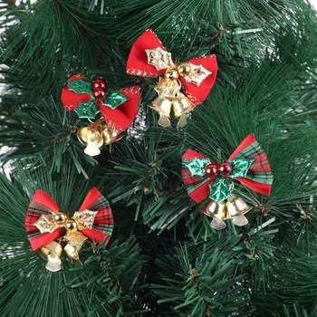 20 Kos Božično Drevo Okraski Božič Traku Loki Z Železom Zvončki Za Božično Drevo Okraski Božič Dekoracijo