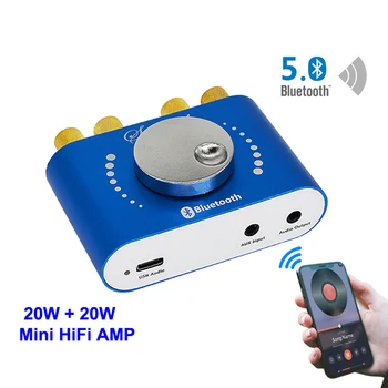 20 W+20 W Mini Ojačevalnik Bluetooth 5.0 Zvočniški Digitalne Zvočne Moči Razred D 30W~200W HiFi Stereo USB Glasbo, Zvočne Kartice App AMP