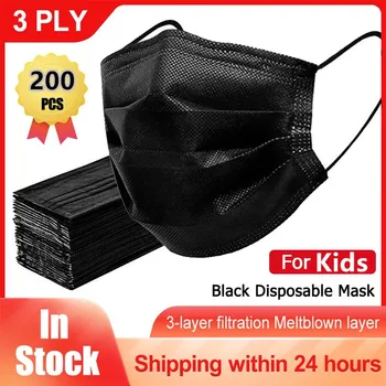 200 Kos Otrok razpoložljivi masko za boj Proti onesnaževanju za Enkratno uporabo z Obrazno Masko 3 Plasti Non-woven Filter Osebnih Usta Maske