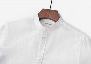 2018 Novi Kitajski stil long sleeve majica moški blagovna znamka modnih moške srajce trdna siva majica moški plus velikost Jeseni srajce srajca