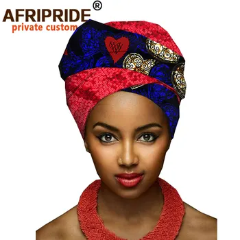 2019 Afriške Headwrap Ankara Headscarf Tradicionalnih Headtie Šal Turban Bombaž Vosek glavo pasu scrunchie AFRIPRIDE A19H005