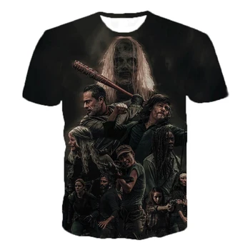 2019 Grozo TV Drami The Walking Dead 3D Tiskanih Majica s kratkimi rokavi Moški Ženske Modni Priložnostne T-shirt Hip Hop Ulične Prevelik Tee Vrhovi