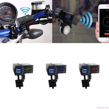 2019 Nepremočljiva 12V motornega kolesa Dual Port USB Polnilnik LED Voltmeter Z določanja Položaja GPS