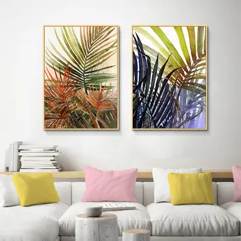 2019 Nordijska Platno Slikarstvo Zelenih Listov Minimalističen Tropskih Rastlin Palmovi Listi, Plakat, Stenske Slike za Dnevna Soba Dekoracijo Doma