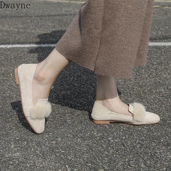 2019 spomladi in jeseni nov kvadratni vodja vila nežno ravno dno eno nogo dve nosi sam čevlji Lok Fu čevlji ženske čevlje