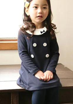 2019 visoke kakovosti Otroci oblačila novo Pomlad in Jesen dekleta dvojno zapenjanje obleko otrok princesa dekle obleko brezplačna dostava