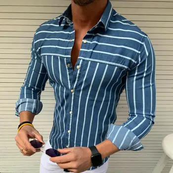 2019 Čisto Nov Modni Stil za Moške Slim Fit Trak Dolg Rokav Mišice Tee shirt Priložnostne Vrhovi Bluzo