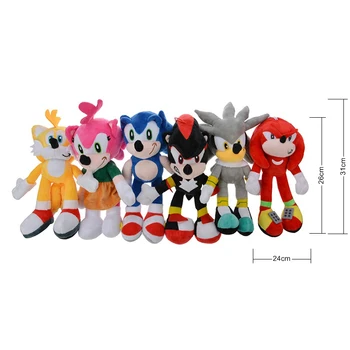 2020 6Pcs/Set Sonic Plišastih Lutka Igrače Različnih Vlogah Sonic Bombaž Mehko Polnjene Igro sonic Lutka Igrače sonic Za Otroke Božična Darila