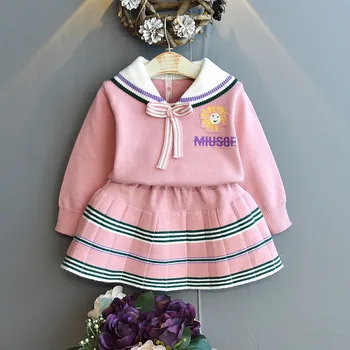 2020 korejsko Dekle Oblačila, ki College Veter Pulover Nastavite Dolg Rokav Vrh Kratko Krilo 2-delni Komplet Roza, Vijolična, Modra