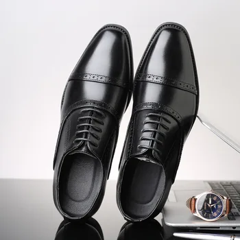 2020 Moda Človek Formalno Čevlji Visoke Kakovosti Dihanje PU Usnje Osebnost Moških Poslovno Obleko Loafers Oxford Poročni Čevlji